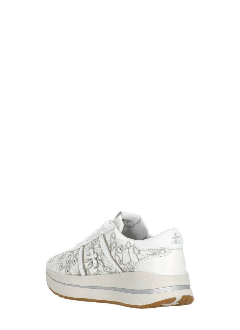 Premiata White Bethcoin 8153 Embroidery Sneakers