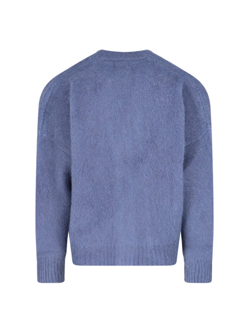 Bonsai Mohair-Blend Cardigan – Blue With Embroidery