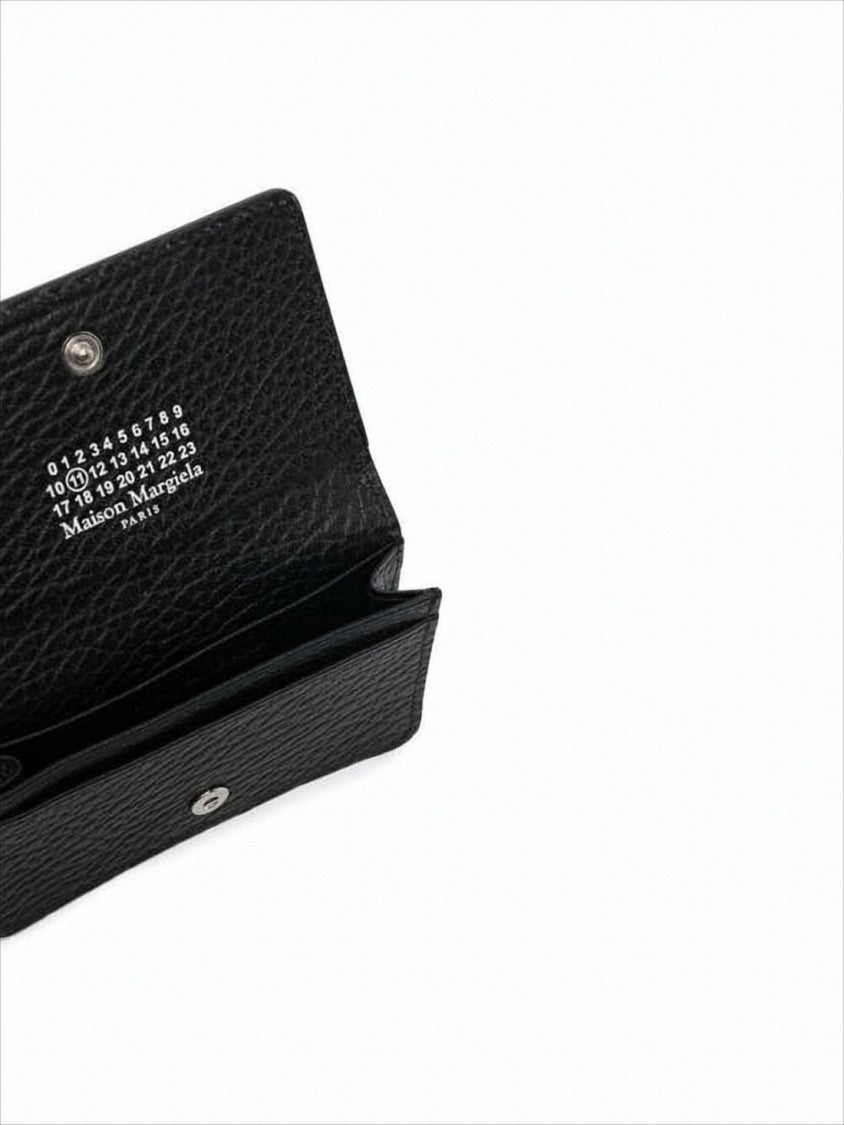 Maison Margiela Textured Black Leather Card Wallet With Minimalist Design