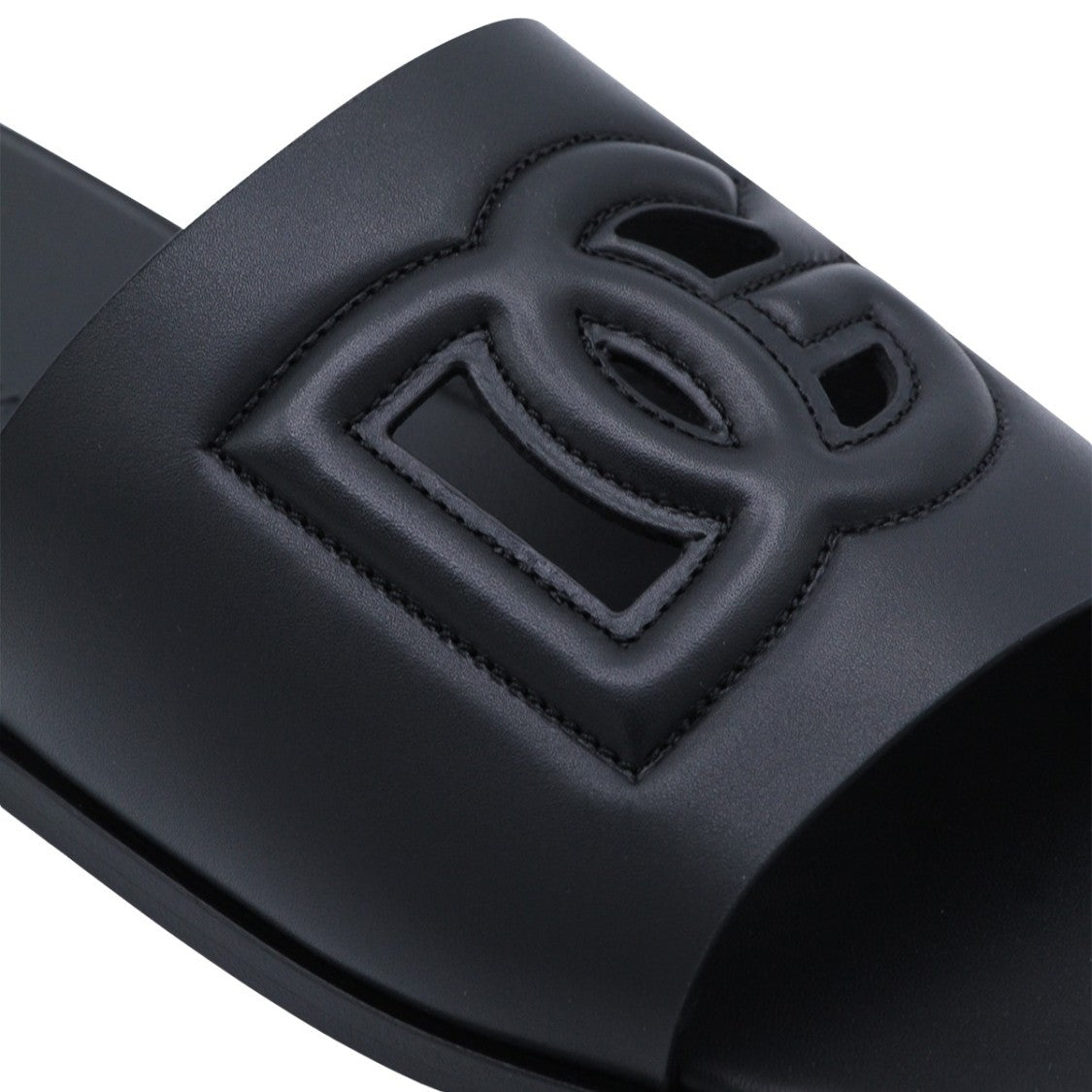 Dolce & Gabbana Matte Black Flat Shoes With Rounded Toe