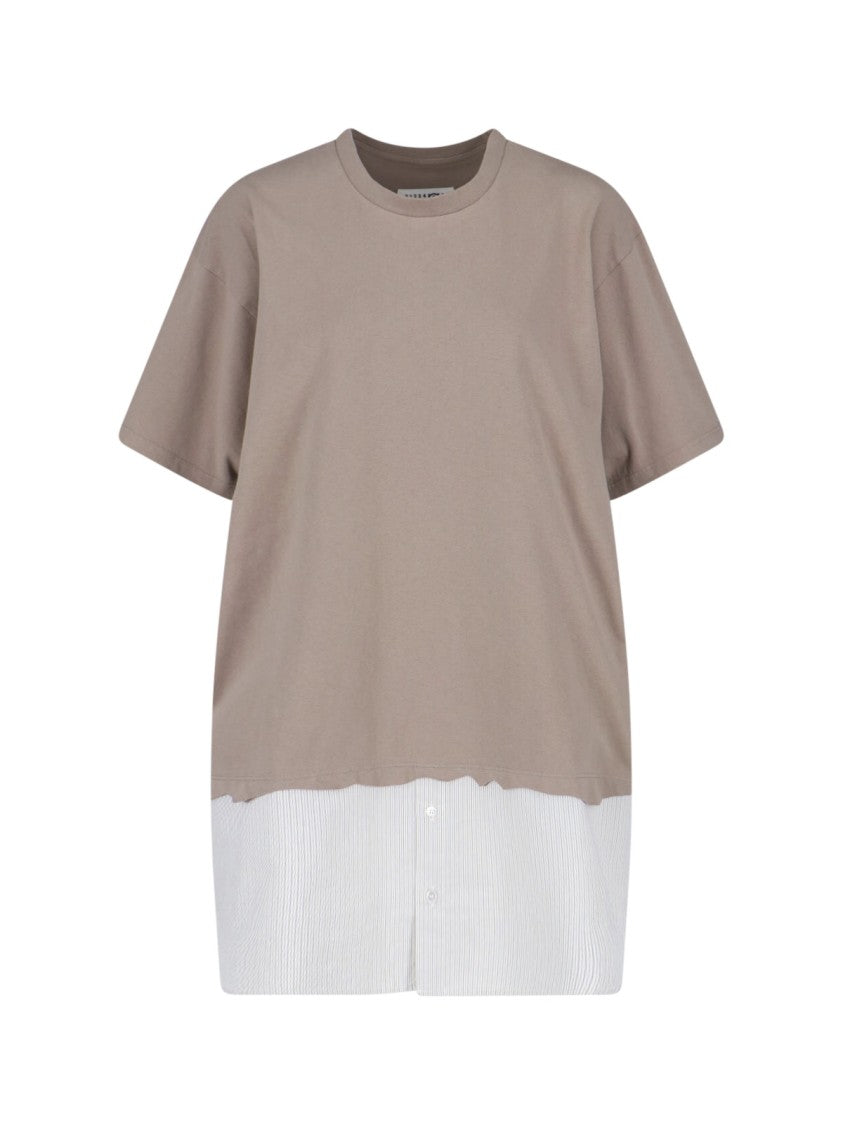 Mm6 By Maison Margiela Beige Elegant Dress With Minimalist Silhouette