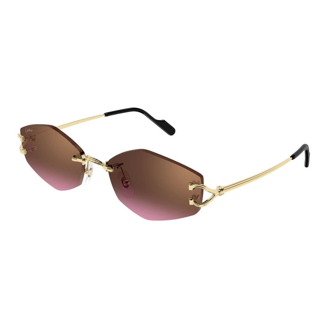 Cartier Rimless Gold-Tone Sunglasses With Gradient Lenses