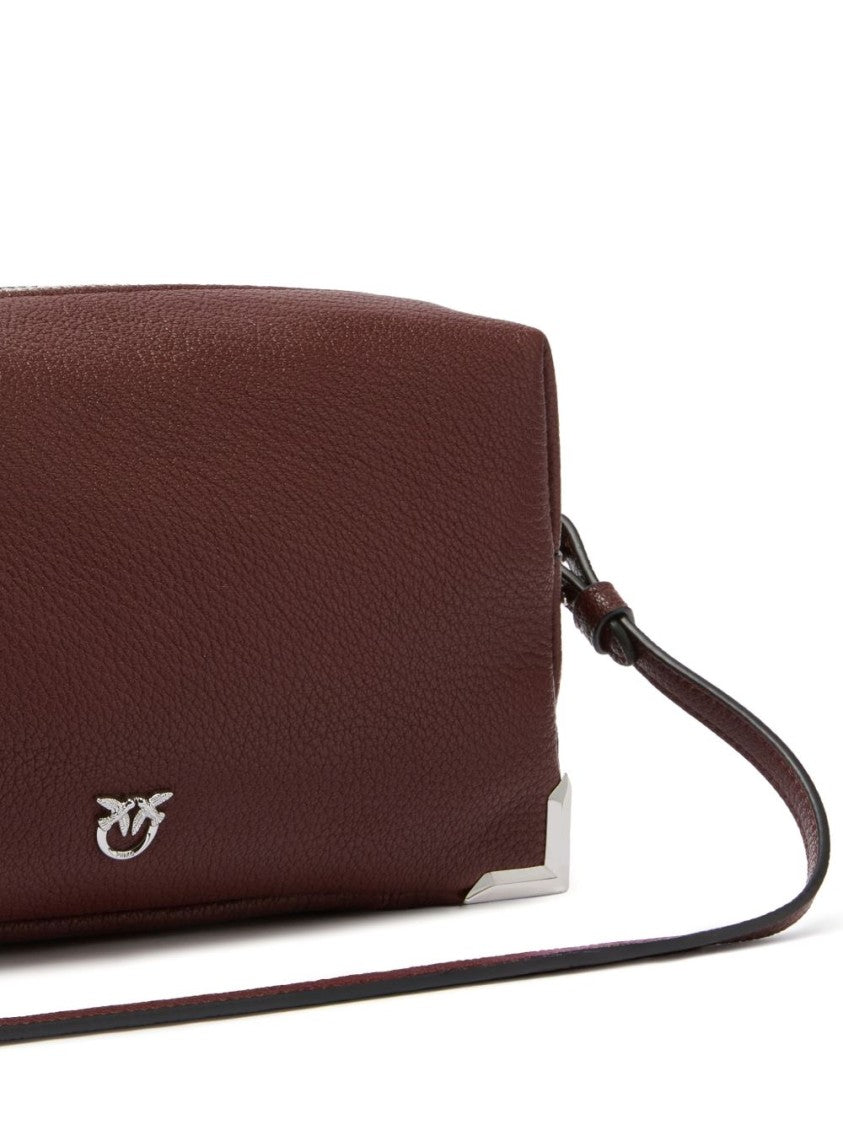 Pinko Pebbled Texture Silver Accent Shoulder Bag