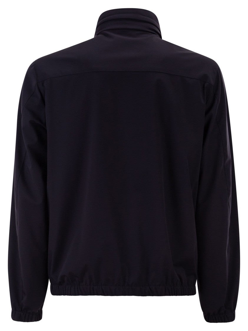 Fay Short Travel Bomber Jacket In Water-Repellent Stretch Nylon