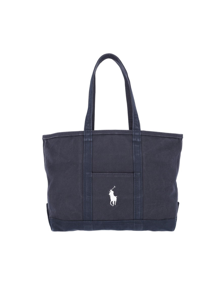 Polo Ralph Lauren Blue Canvas Big Pony Tote Bag