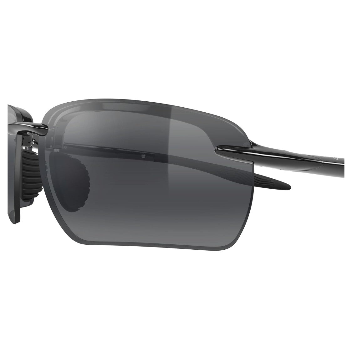 Maui Jim Hookipa Ultra G Rimless Black Sunglasses With Rectangular Lenses