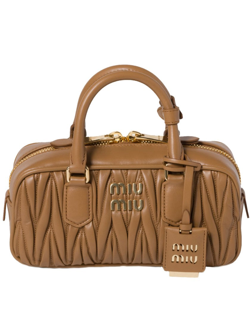 Miu Miu Textured Leather Handbag With Gathered Detailing