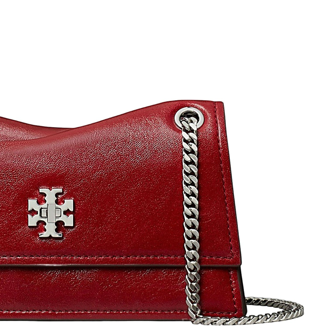 Tory Burch Rectangular Leather Handbag With Chain Shoulder Strap
