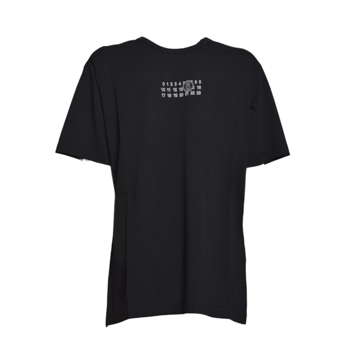 Mm6 By Maison Margiela Minimalist Black Cotton T-Shirt With Subtle Design
