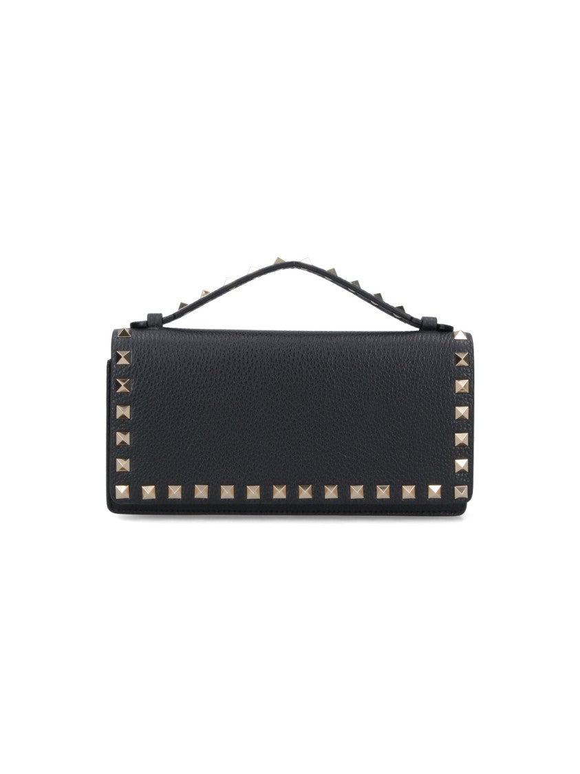 Valentino Garavani Black Rockstud Studded Leather Wallet