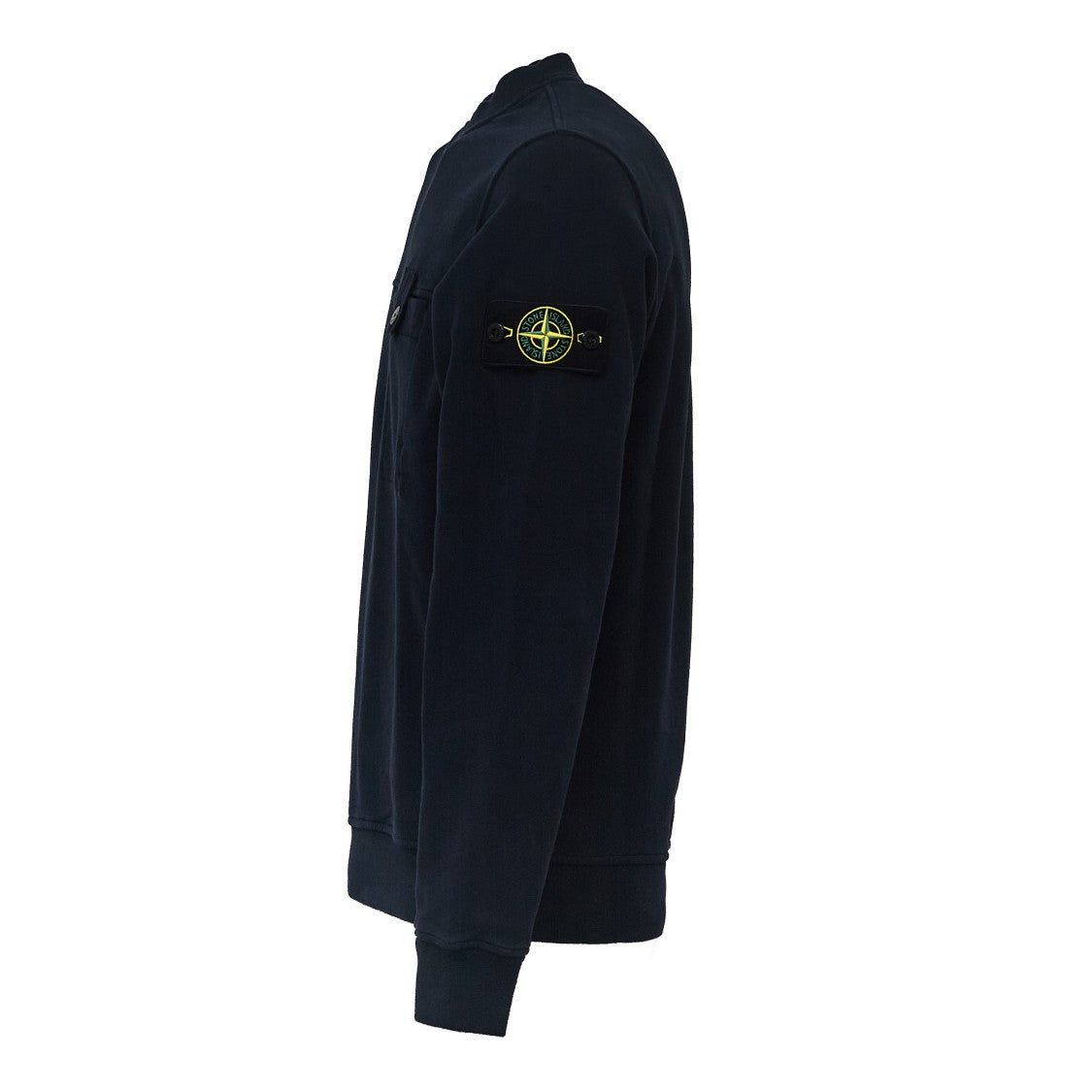Stone Island Crew Neck Sweatshirt With Ribbed Finish And Buttoned Pocket