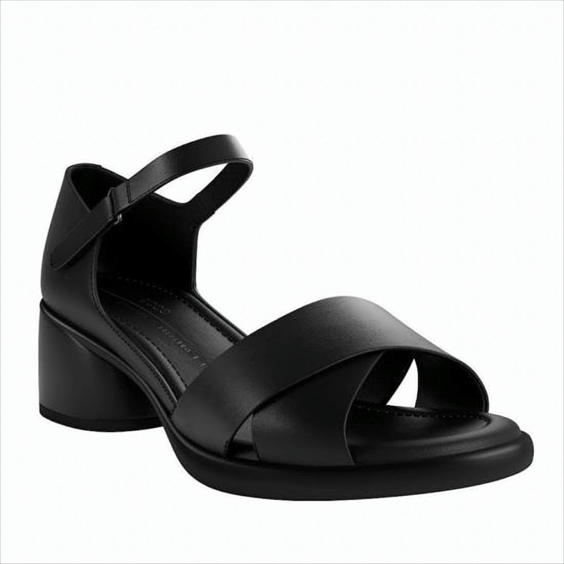 Ecco Smooth Leather Sandals With Crisscross Straps