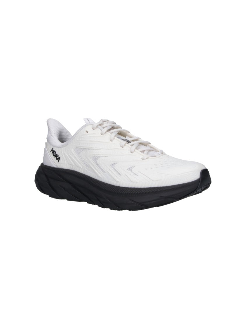 Hoka White Clifton Utl Fabric Sneakers