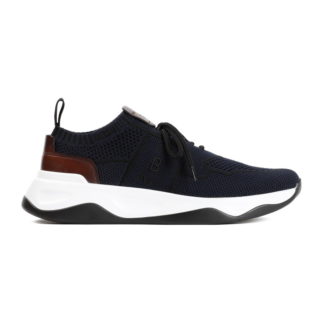 Berluti Breathable Navy Sneakers With Calf Leather Accents