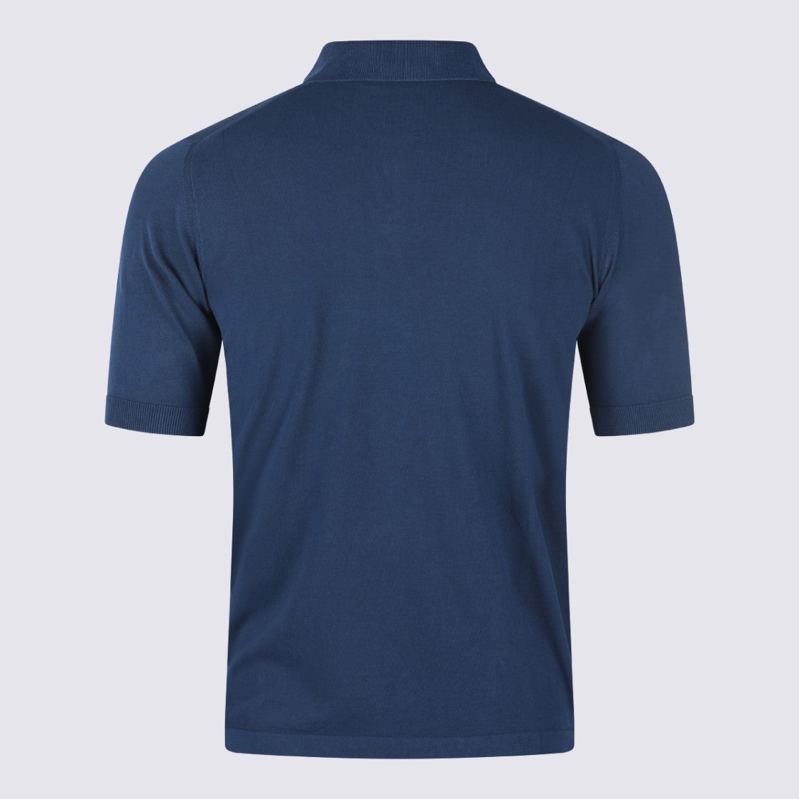 Eleventy Solid Deep Blue Short-Sleeve Polo Shirt