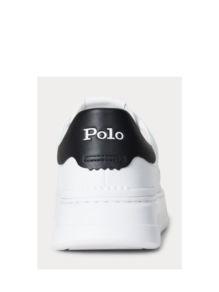 Polo Ralph Lauren White Logo Leather Low-Top Sneakers