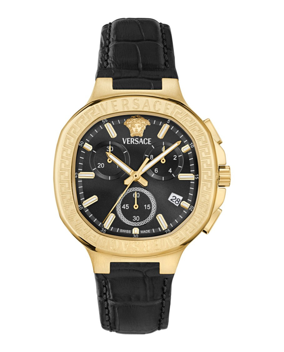 Versace V-Chrono Square Leather Watch