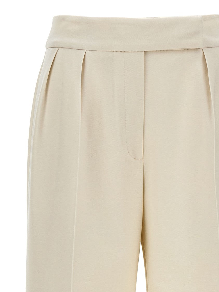Kiton Wide Leg Stretch Wool Jersey Trousers