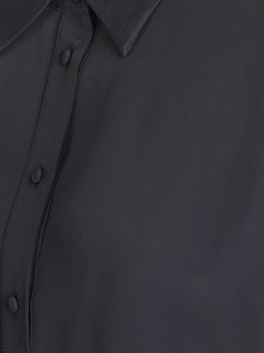 Dondup Satin-Finish Black Shirt With Classic Collar