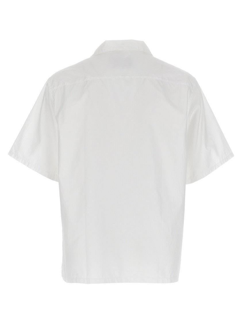 Prada Short-Sleeved Striped Cotton Poplin Shirt