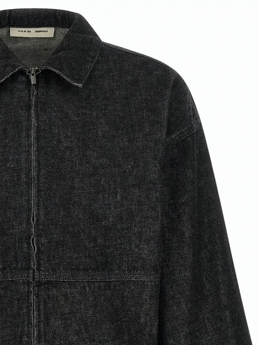 Fear Of God Cropped Black Denim Jacket