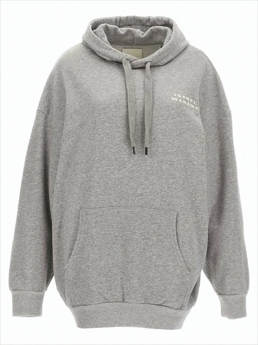 Isabel Marant Relaxed-Fit Grey Hoodie With Textured Finish