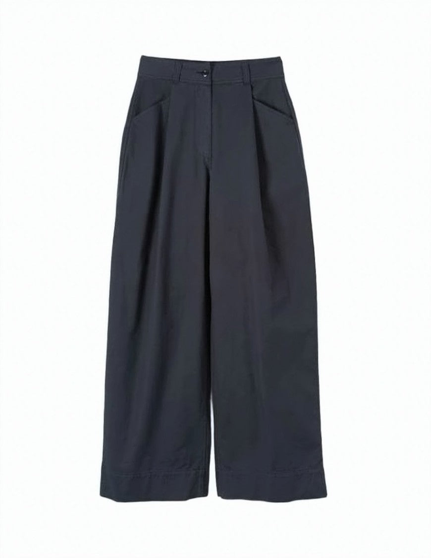 Margaret Howell High-Waisted Straight Pants With Pleats And Welt Pockets