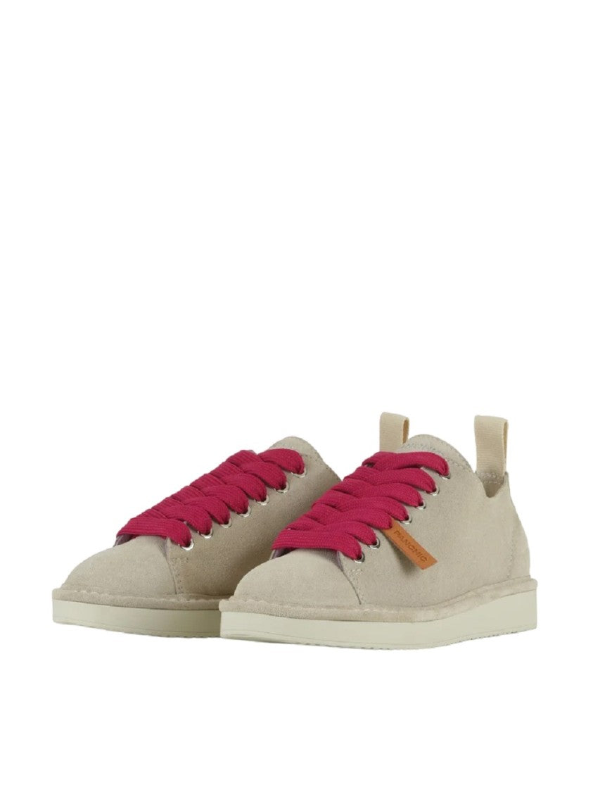 Panchic Fog Suede Low-Top Sneakers Fuchsia Laces