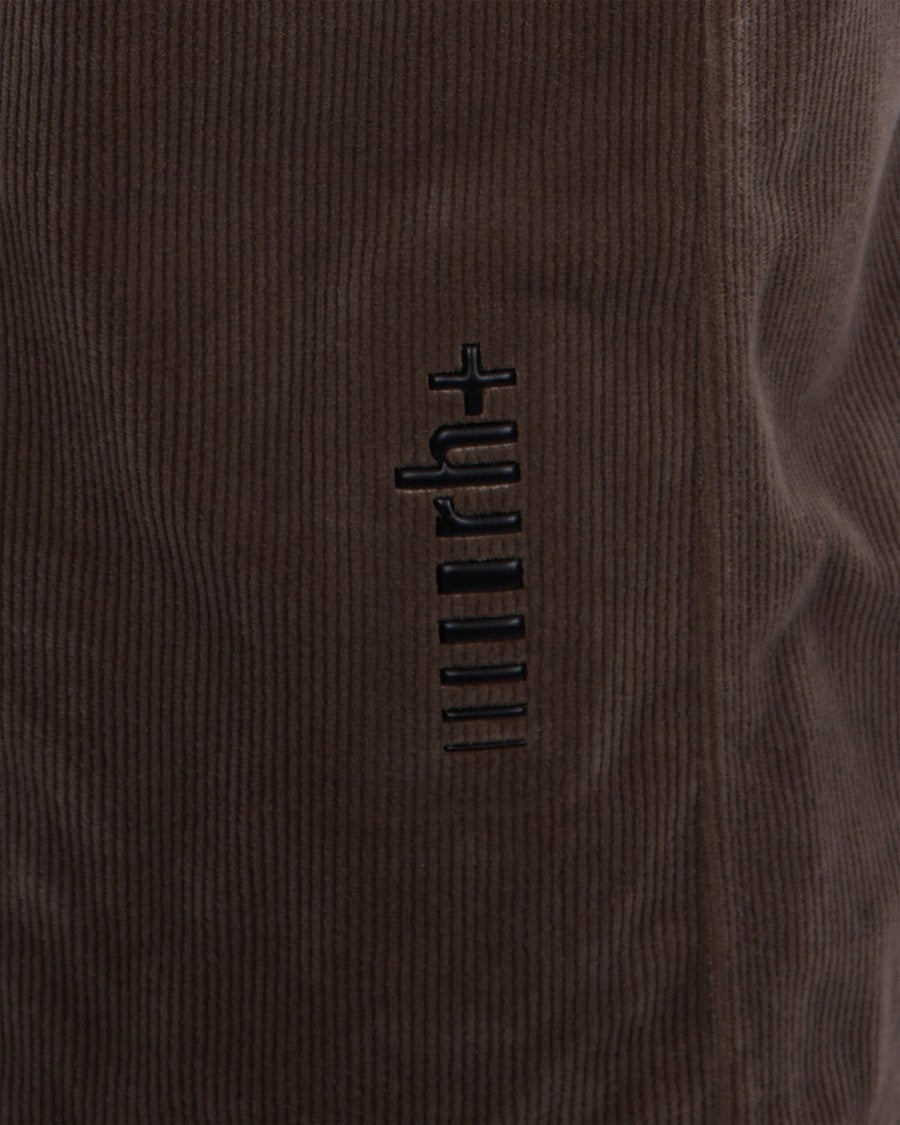 Rh+ Textured Velvet Tobacco Pants With Elastic Waistband