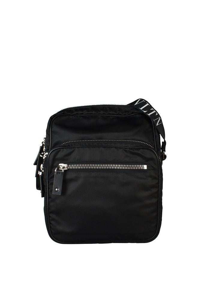 Valentino Garavani Compact Black Nylon Messenger Bag