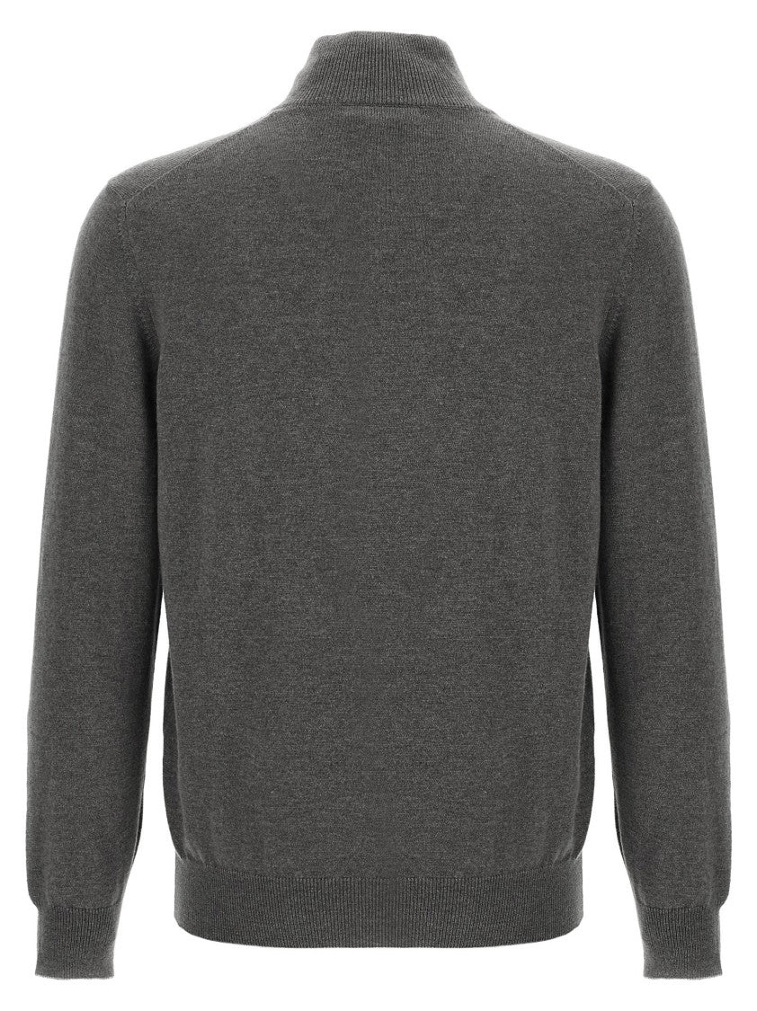 Brunello Cucinelli High Neck Cashmere Sweater With Half-Zip