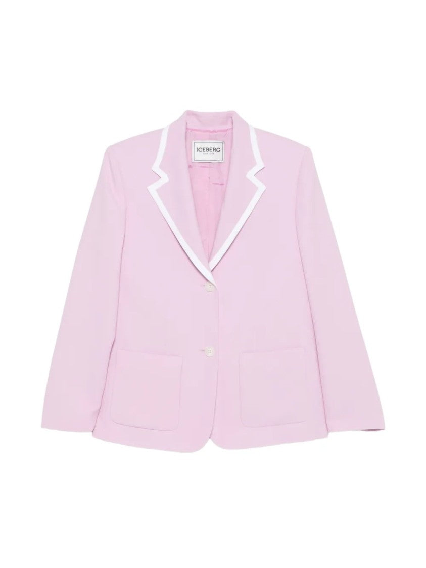 Iceberg Tailored Pastel Pink White Blazer