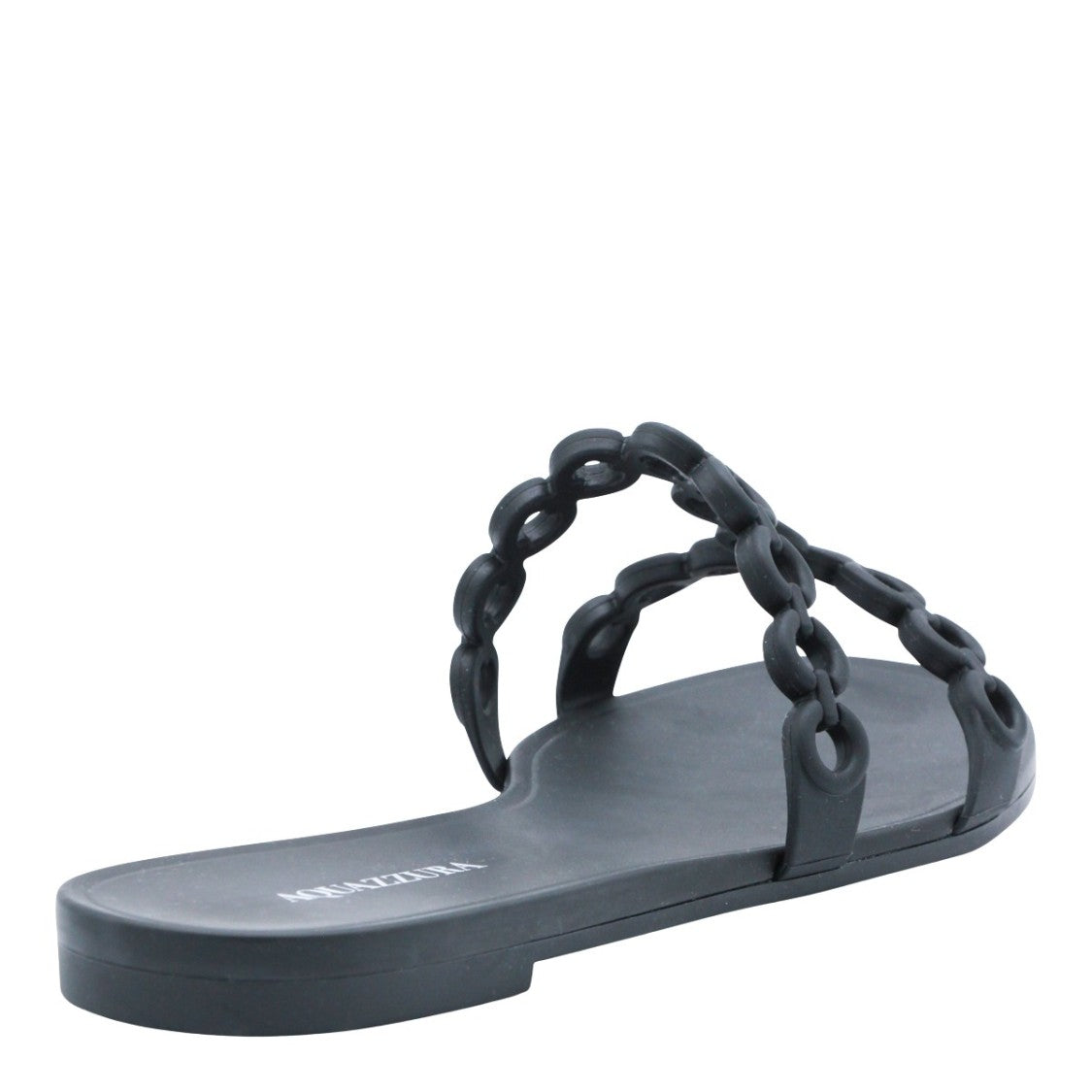 Aquazzura Black Flats With Chain-Link Straps