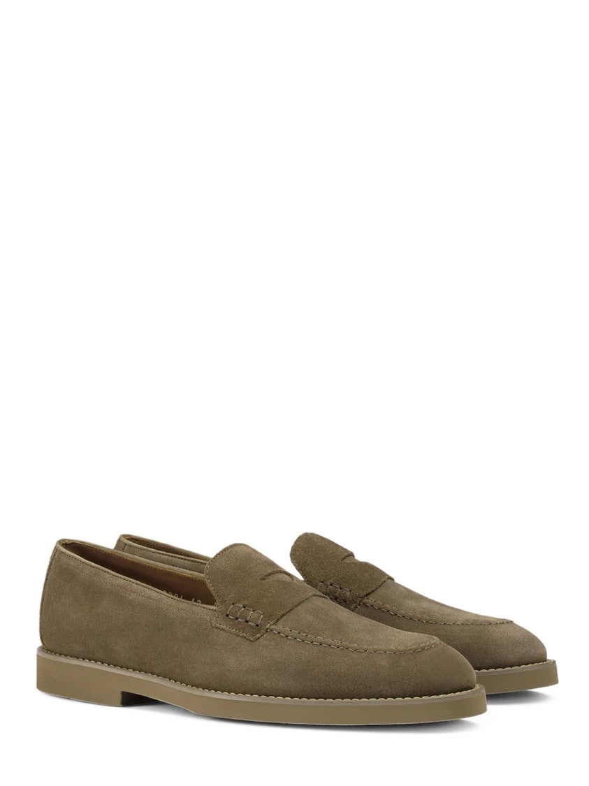 Doucal's Brown Suede Slip-On Flat Shoes