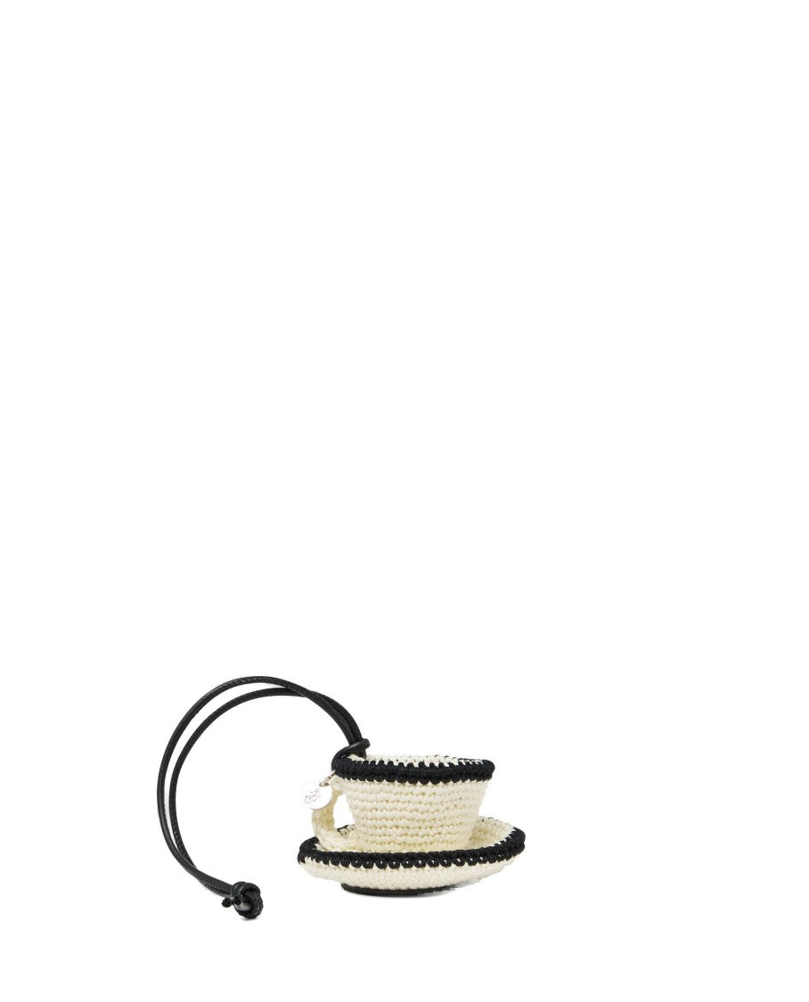 J. W. Anderson Teacup-Shaped Keychain With Logo Detail And Leather Cord