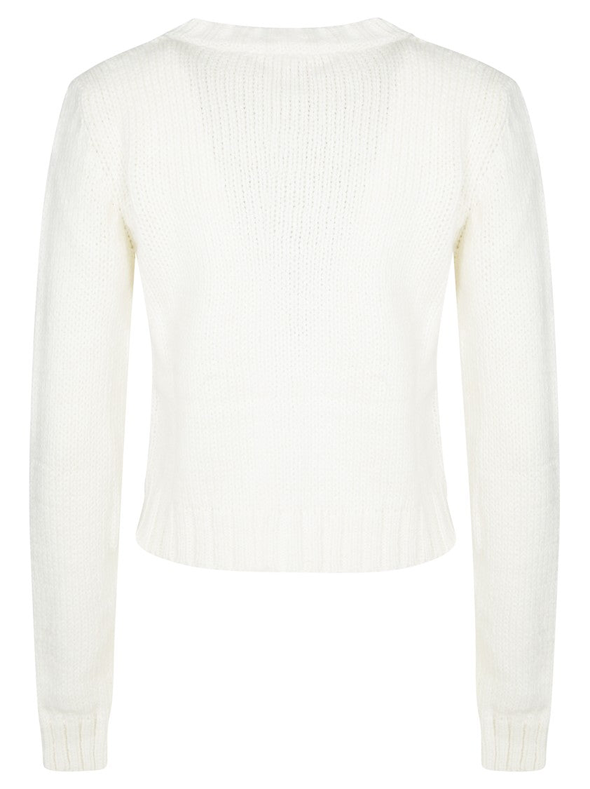 Fiorucci Cropped Cardigan With Embroidered Cherub And Heart Designs