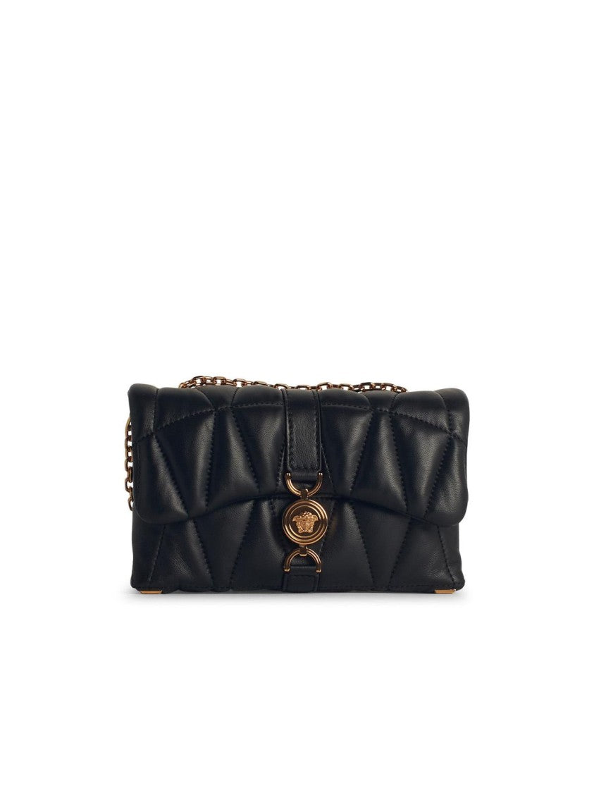 Versace 'Cleio' Small Black Leather Crossbody Bag