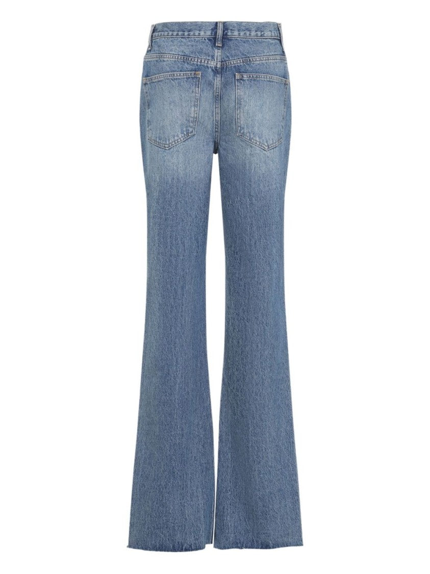 The Frankie Shop High-Waisted Flared Jeans In Medium Blue Wash