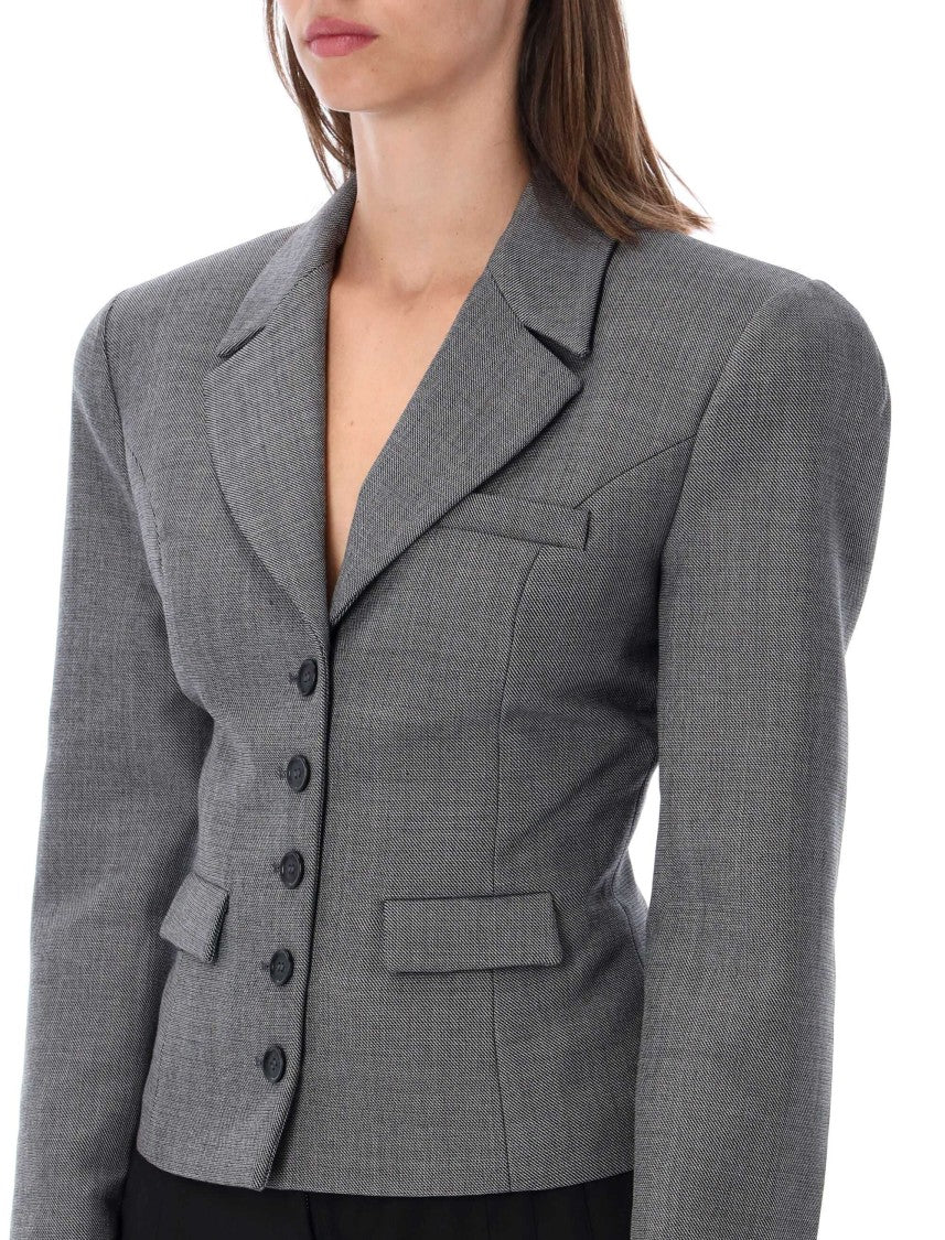 Magda Butrym Short Tailored Blazer With Structured Shoulders And Classic Lapel