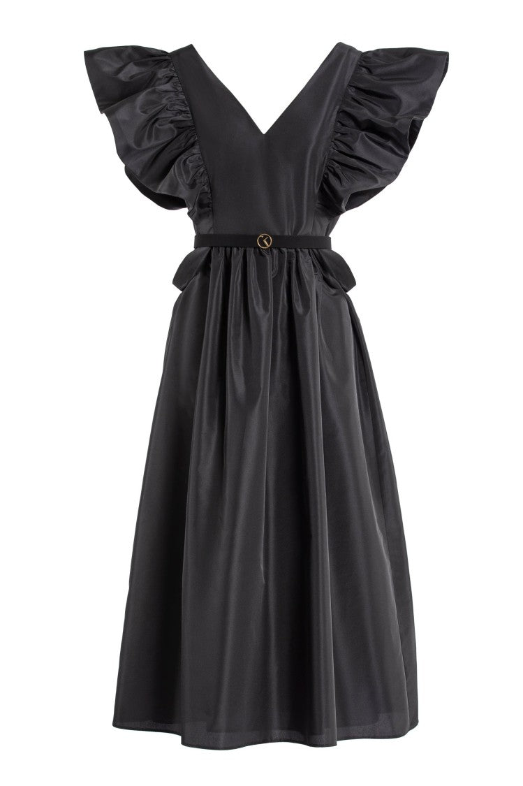Saiid Kobeisy Taffeta Dress With Gathered Sleeves