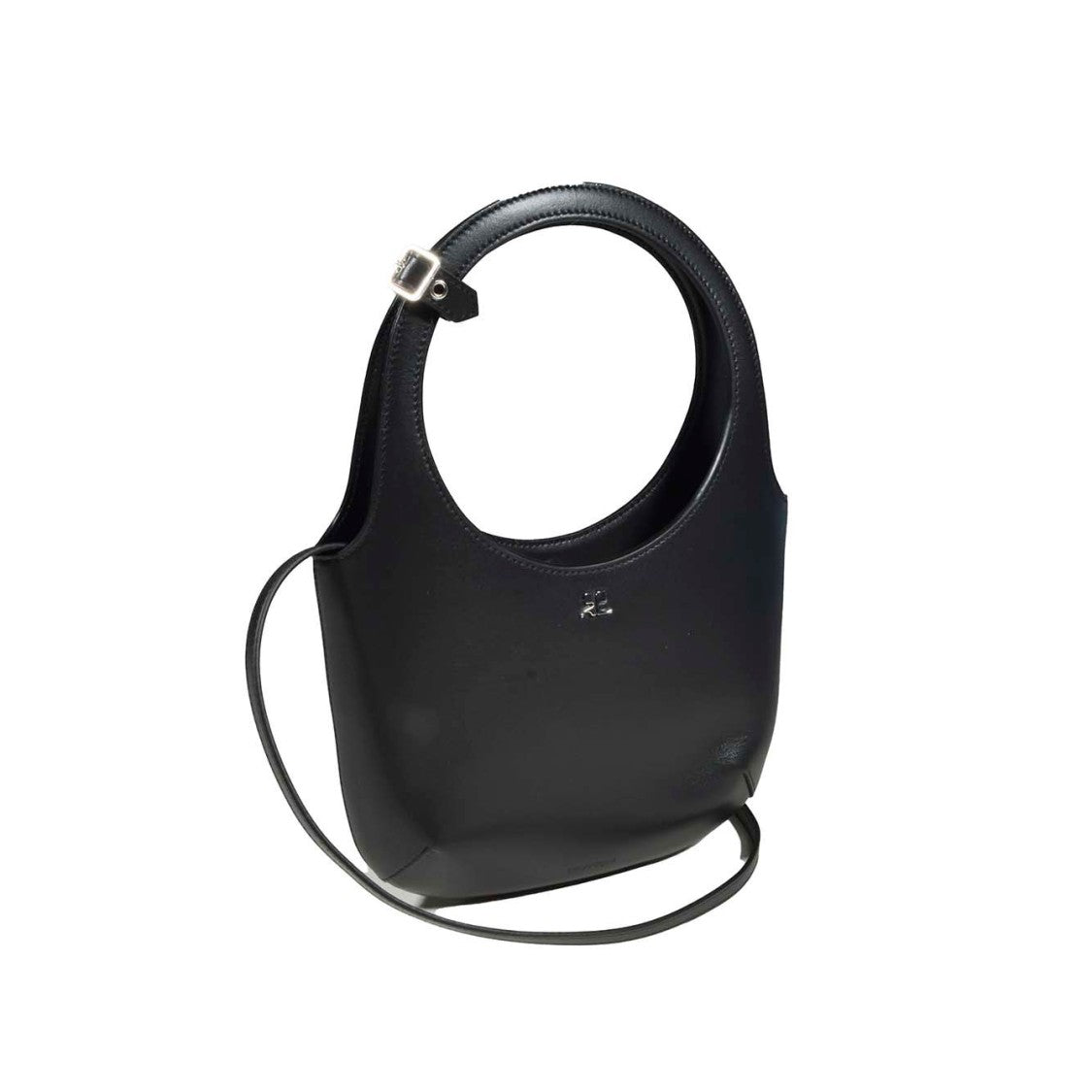 Courrèges Holy Handbag In Black Leather