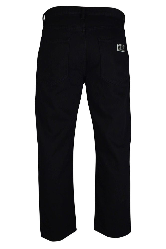 Valentino Garavani Straight-Cut Black Stretch Cotton Jeans