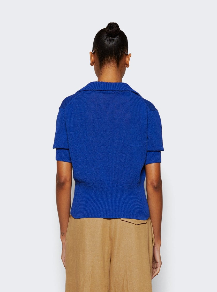 Proenza Schouler Reeve Cropped Polo Cobalt
