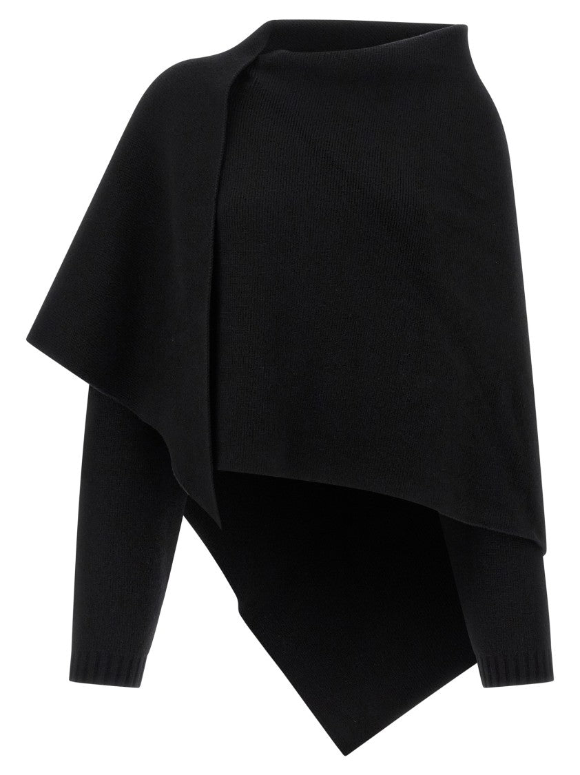 Alberta Ferretti Cropped Shawl Cardigan In Merino Wool