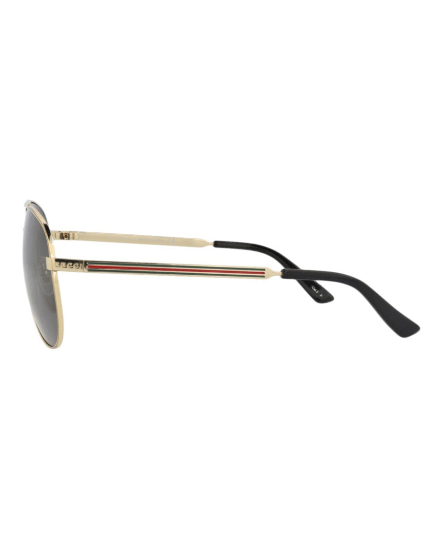 Gucci Aviator-Frame Metal Sunglasses