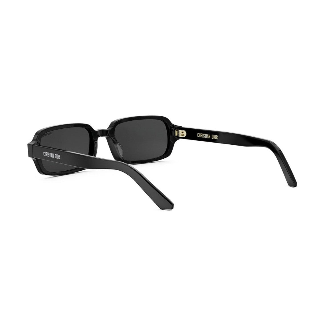 Dior Rectangular Black Acetate Sunglasses With Dark Grey Lenses