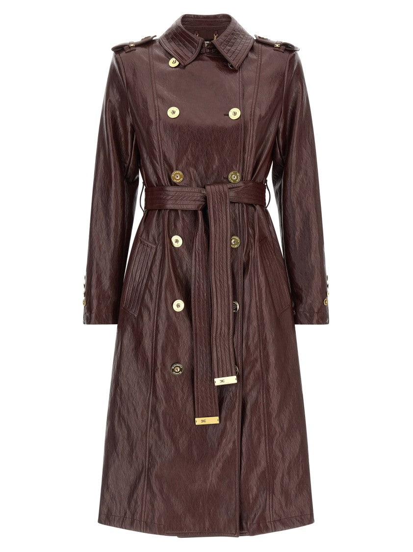 Elisabetta Franchi Craquelé Trench Coat