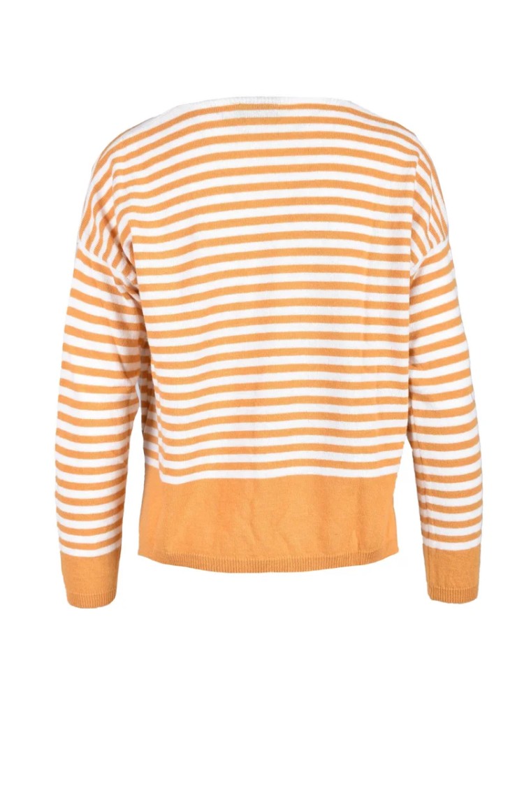 Ebarrito White Striped Polyamide-Blend Sweater