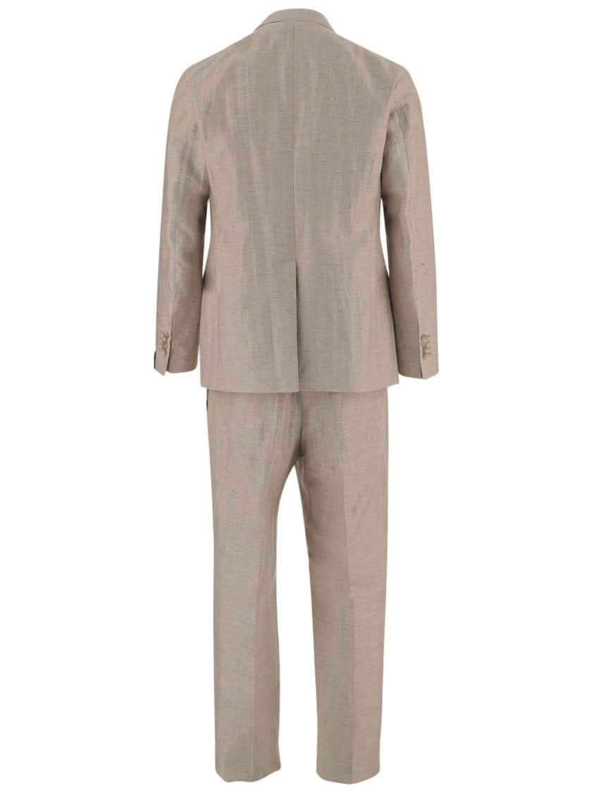 Tagliatore Double-Breasted Suit In Linen-Cotton Blend