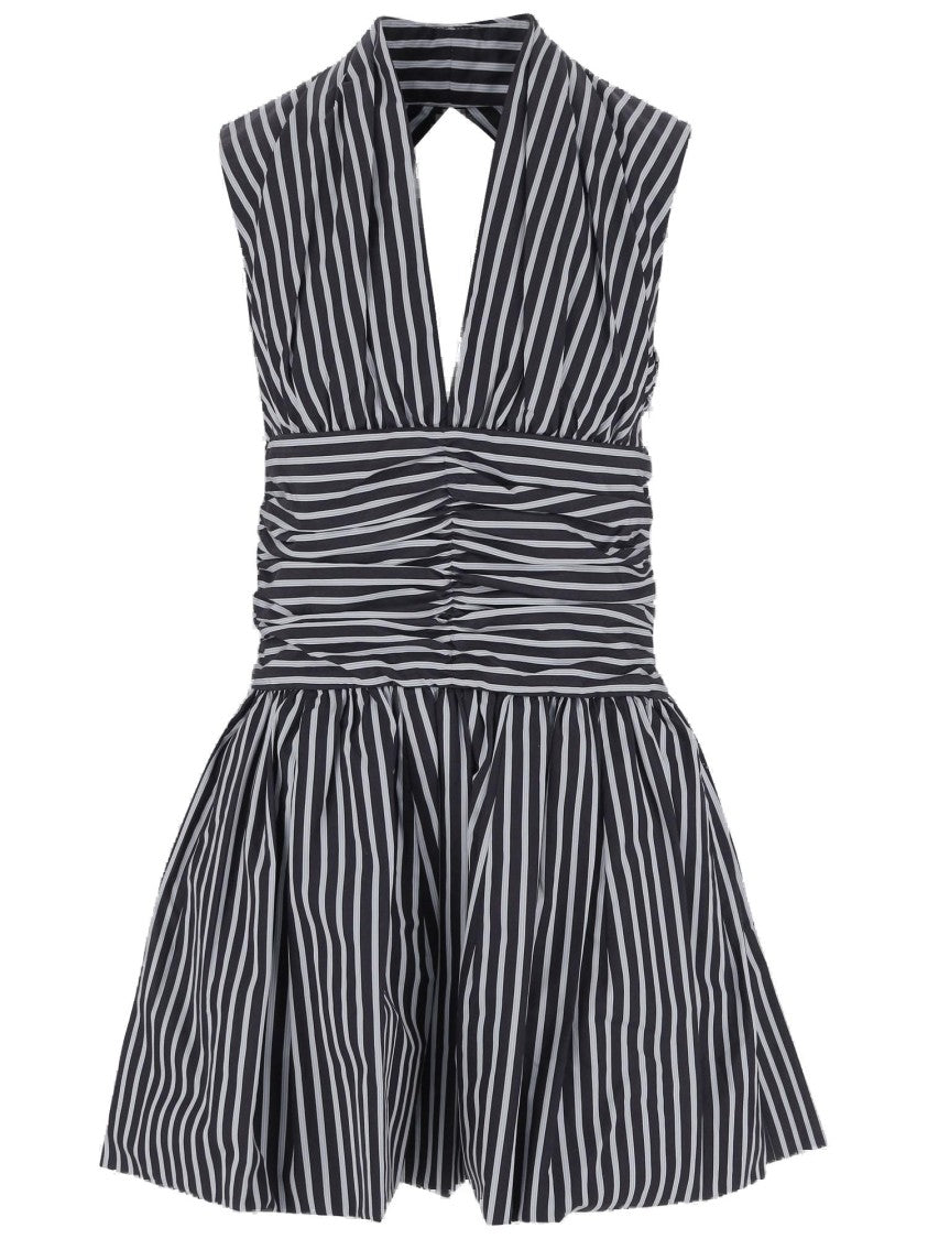 Patou Mini Dress With Open Back In Cotton Poplin